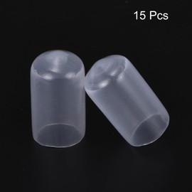 QUARKZMAN Pack of 15 Rubber End Caps 9 mm ID PVC Vinyl Round End Cap Cover Screw Thread Protective Caps Clear