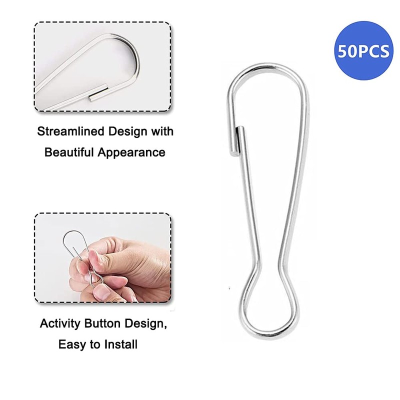 50PCS 20mm Flag Pole Clips, Lanyard Snap Clips Hooks Spring