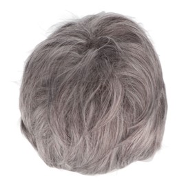 Men Gray Short Wig Heat Resistant Synthetic Multipurpose Adjustable Layered Soft Old Man Gray Wig