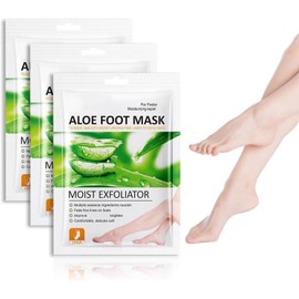 3 Pairs Foot Peel Mask For Hard Skin,Foot Peel Mask,Fo-Ot M-Asks Remove Hard Skin,Moisturizing And Nourishing,Softening,Non-Irritating,Repairing Feet Socks,For Cracked Heel,Dead&Dry Feet(Aloe Vera)