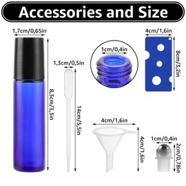 STARVAST 24 Stück 10ml Kobaltblau Roll-On Glasflaschen mit Edelstahl-Roller - Nachfüllbare Leerflaschen für ätherische Öle, Lotionen und Parfüms