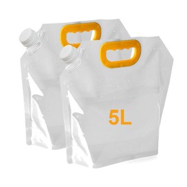 Garegce 2 Pack Collapsible Water Container, 5L Camping Water Carrier, Foldable Portable Camping Water Bags for Hiking BBQ Sport Picnic Festivals - White