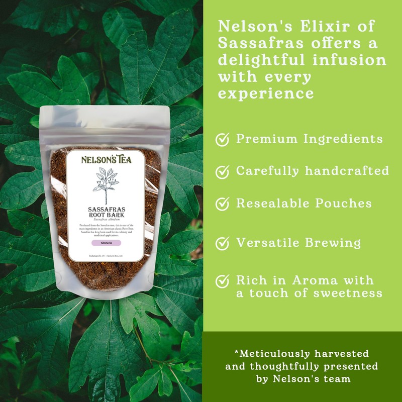 Nelson's Tea - Sassafras Root Bark - Ground Sassafras Albidum