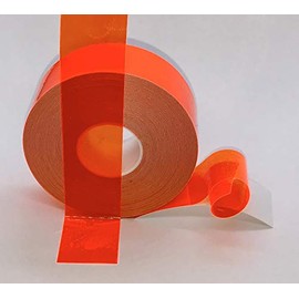 Transparent Vinyl Tape with Self-Adhesive. (1/2 inch x 50 ft, Fluorescent Orange)