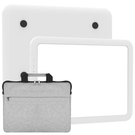 TOHETO A4 Rechargeable Led Super Bright Light Pad with Carry Bag for Weeding Vinyl, Portable Wireless 3500mAh Battery Light Board/Box for Tracing, Diamond Painting, Sketching & Drawing (White)