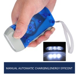 4 Pack Hand Crank Flashlight , Powerful Emergency Light Safety Tool With 3 LED White Light , No-Battery Required , Mini Lamp Torch Fire Translucent Case For Camping , Home Power Outage , Car , Office