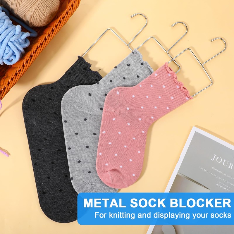 6 Pcs (3 Pairs) Stainless Steel Sock Blockers - Small,