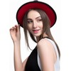bamboopack Classic Fedora Hat Two Tone Wide Brim Flat Top