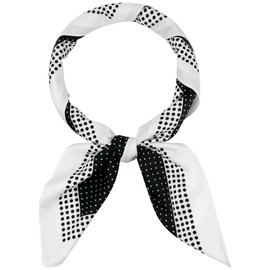 Elerevyo Women's Polka Dot Scarf, Large Square Scarf, Satin Silk, Similar Neckerchief, Head Wrap, Bandanas, Neckerchiefs, black
