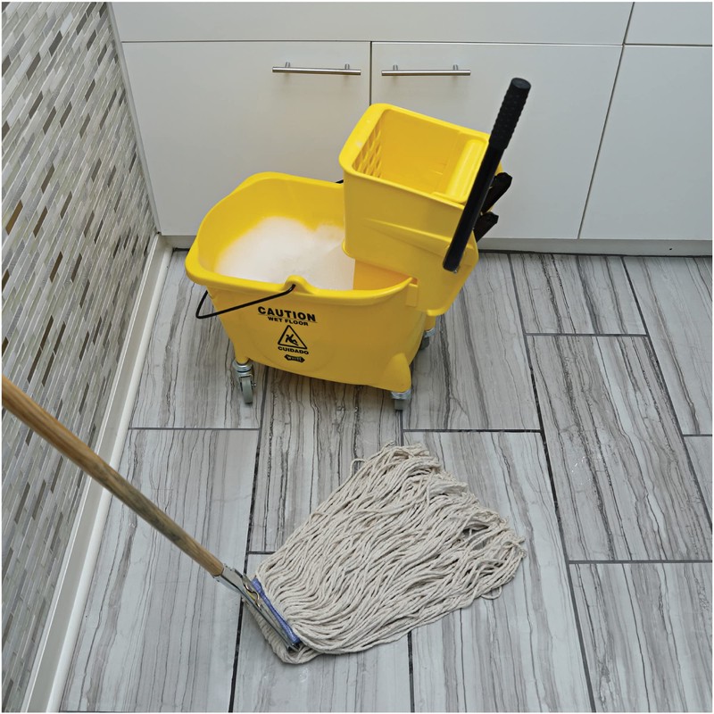 Genuine Joe-GJO54201 Cotton Wet Mop with Handle 60" Width x