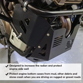 CHIFUN Skid Plate Compatible with Suzuki V-Strom 1050XT 1050XT 1050A DL1050 2019-2023 Motorcycle Lower Engine Guard Bottom Protection Aluminum Belly Pan Silver