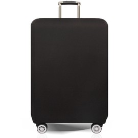 Suitcase Protective Cover, Travel Suitcase Protective Cover for 22-26 Inch Pack Protector, Washable Luggage Cover, Elastic Suitcase Cover, Protector for Suitcases, Travel Luggage, Black (Black, M