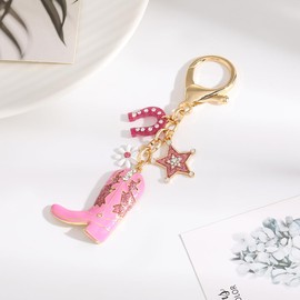 Madison Tyler Western Cowboy Boots Cute Keychains for Women | Bag Charms for Handbags | Gold Plated Purse Charms for Handbags Decor Backpack Bag Trendy