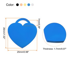 MECCANIXITY Metal Blank Tags Stamping, 1"x1" Multicolored Stainless Steel Blank Dog Tags DIY Engraving Blank Tags for Pet Dog ID Tags, Pendant Decoration, Craft Tags, Pack of 5