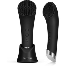 Facial Cleansing Brush and Silicone Face Scrubber for Daily Skincare Routine, PRITECH Facial Cleansing Brush, Rechargeable Silicone Face Scrubber with Heat