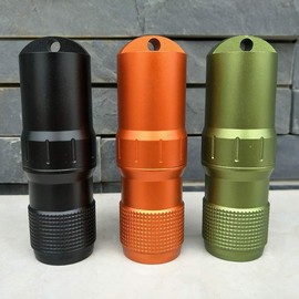 1 x Waterproof Aluminum Pill Box Portable Airtight Pill Box Outdoor Pill Box with Match Lock EDC Survival Container Capsule Black