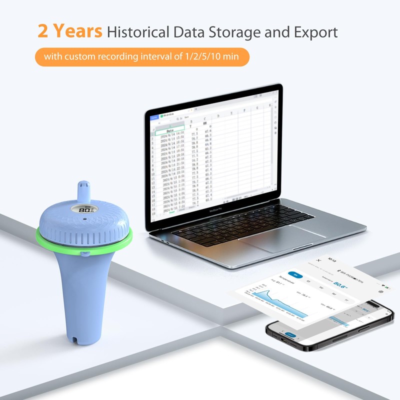 Inkbird Bluetooth Pool Thermometer, Floating, LCD Display, 230 Ft Range,