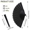 Grantop 4 Pcs Black Folding Hand Fan Set, Silk Fabric