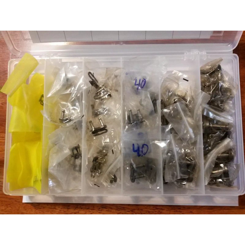 RedBoarChain Roller Chain Connecting Link Assortment Clear Box #25, 35,