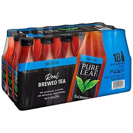 Gourmet Kitchn Pure Leaf Sweet Iced Brewed Tea - No Artificial Flavors or Sweeteners 140 Calories Per Bottle Hand Selected Black Leaves By 1 Pack (16.9oz / 18ct Each), (18 Count)