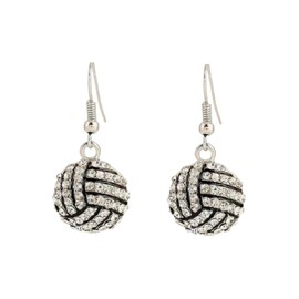 Classic Baseball Cubic Zirconia Basketball Volleyball Rugby Football Sports Earrings Shiny Crystal Unique Rhinestone Stud Drop Earrings for Women Men-4