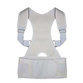 Shoulder Back Posture Support Brace - Non Restricting Fully Adjustable, Comfortable & Easy to Wear for Men and Women (M, White)