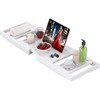 Bathtub Tray Caddy,Premium Bamboo Expandable Bath Tub Trays Table, Foldable