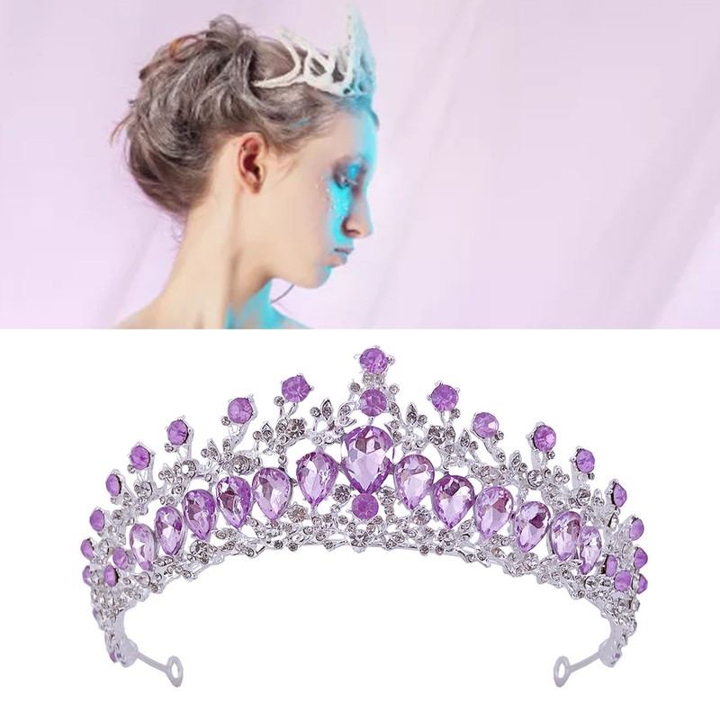 Women Wedding Crown Zinc Alloy Exquisite Rhinestone Bride Crown Hair