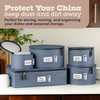 Dinner Plates Storage Container - Hard Shell China Organizer with