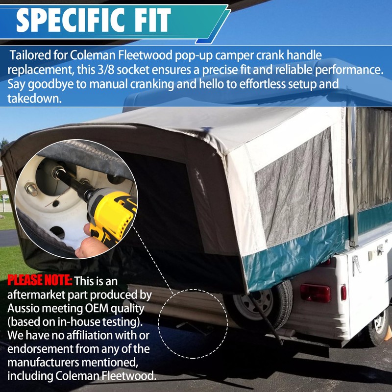 Aussio Trailer Crank Handle Kits Fits for Coleman Fleetwood Pop