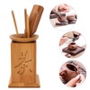 6Pcs Bamboo Chinese Gongfu Tea Set, Tea Bucket Tea Spoon