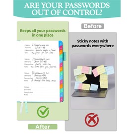 Password Keeper Book with Colorful Alphabetical Tabs, Hardcover Password Log-Book for Internet Password and Website Address, 5.8"×8.4" Password Notebook for Home Office