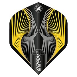 WINMAU Prism Delta Spiral Yellow and Grey Dart Flights - 1 set per pack (3 flights in total)