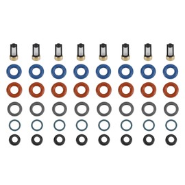 Frezon 8PCS Fuel Injectors Repair Seal Kit Filter Cap FJ1073 for Volvo S80 XC90 4.4L,8Pcs Fuel Injectors Repair Kit Replaces FJ1073, 85212247, 1550589, 86536080, 024078918, 55559397, 1581552