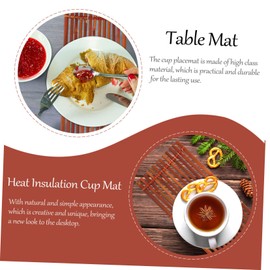 1pc Heat Insulation Pad Coaster Decorative Cup Mat Table Place Mats Hot Pot Pad Kitchen Placemats Hot Drink Mat Centerpiece Mat Cup Pad Bamboo Seafood Dinner Party Kung Fu Saucer