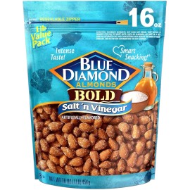 Blue Diamond Almonds, Bold Salt 'n Vinegar, 16 Ounce (Pack of 1)