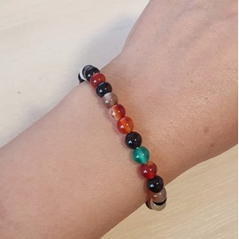 TreasureBay Handmade Natural Gemstone Stretch Bracelet for Men and Women | 6mm Gemstone Beaded Bracelet (Multicolour)