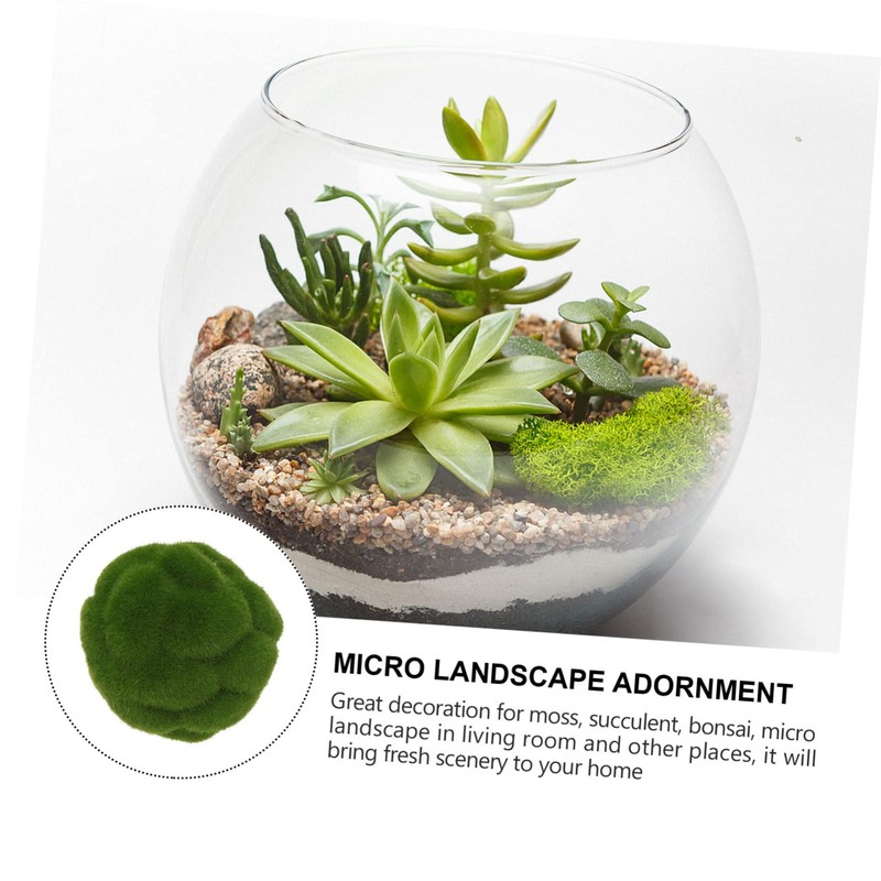 STOBOK 1pc Artificial Mossy Stone for Micro Landscape Decoration Green