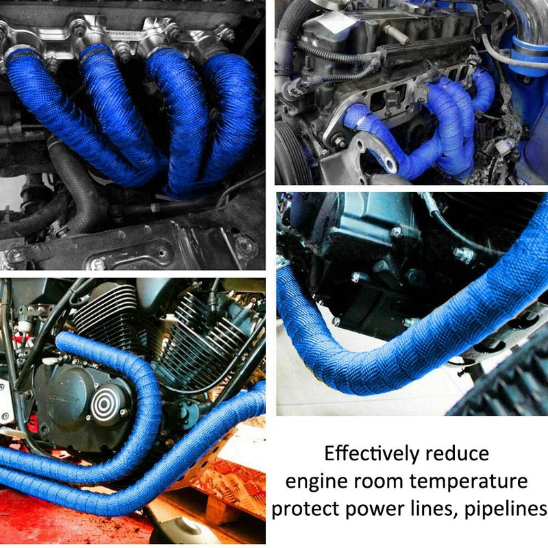 ESUPPORT 2.5CM X 5M Fiberglass Roll Blue Racing Exhaust Heat