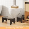 Kzeirm Black Toilet Stool Squat Adult, Natural Bamboo Wood Poop
