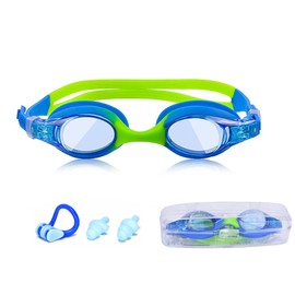 CSILOVEE Swimming Goggles, Children, Swim Goggles, Swimming Goggles, 3-14 Years Old, Water Glasses, UV Protection, Anti-Fog, UV Protection, Leak Proof, Lightweight, Clear, Adjustable Belt, Easy