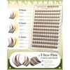 Brown Lash Clusters, Short Wispy Manga Lashes, 144pcs, 10-14mm