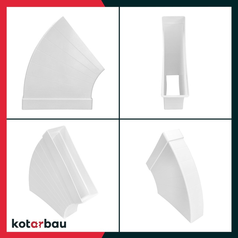 KOTARBAU® Flat Duct Bend 3° - 48° Horizontal Deflection Piece