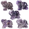 KYEYGWO Amethyst Crystal Elephant Gemstone Figure, Hand Carved Elephant Figure