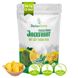 DARLAC FARMS Freeze Dried Jackfruit Bites, Pack 1, No Sugar Added, Healthy Fruit Snacks for Kids, Adults & All Ages, Premium Organic Crispy Crunchy Snacks, Tea, Baking, Smoothie, Yogurt, 2 Oz