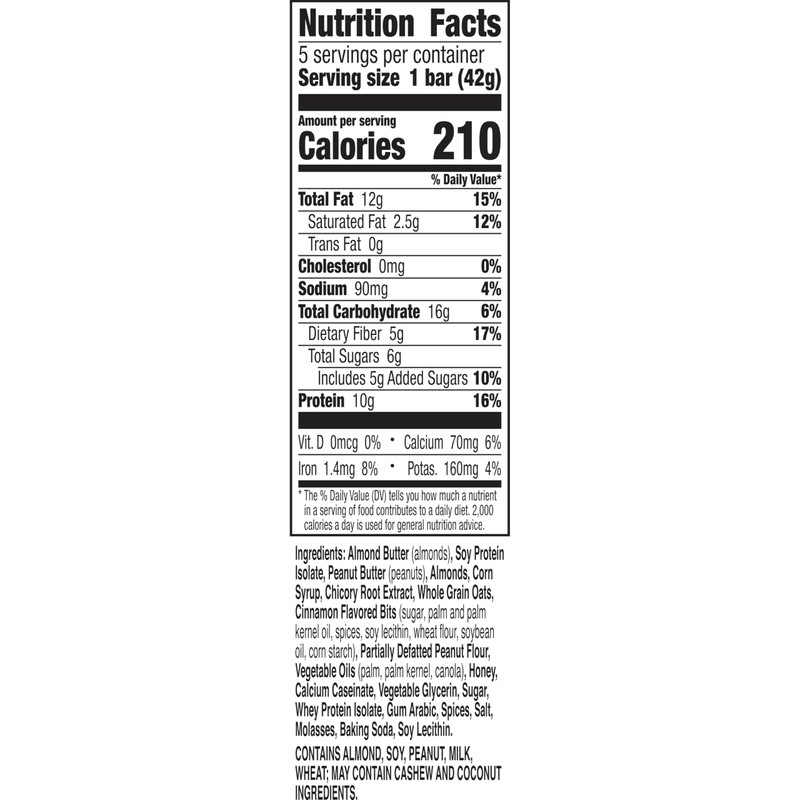 Nature Valley Creamy Protein Bars, Cinnamon Almond Butter, 10g Protein