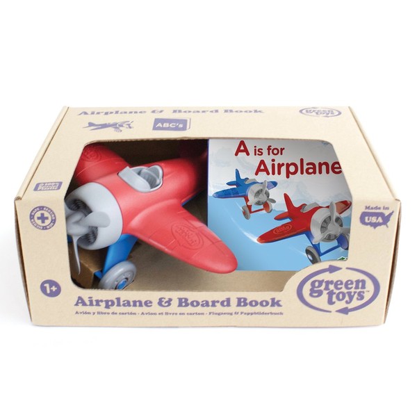 Green Toys Airplane & Board Book (color may vary)
