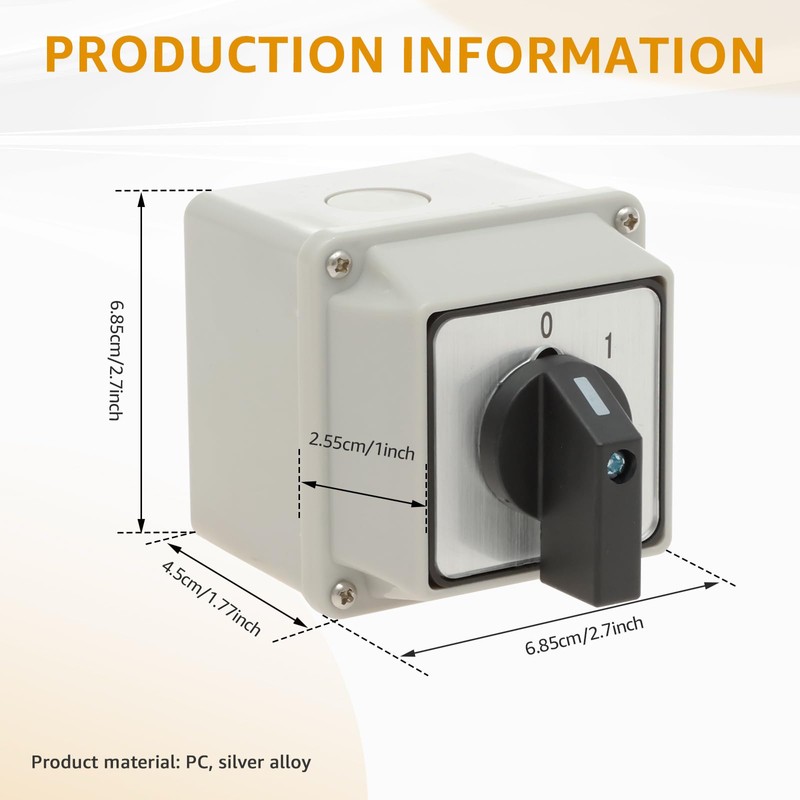 Universal Cam Switch 2-Pin Switch (Off-On) 220V 20A Universal Rotary