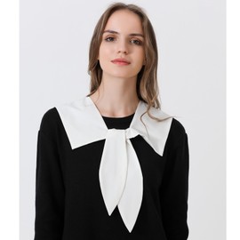 AWOCAN Fake Collars Shawl Detachable Blouse Faux False Collar Cape Half Shirts Collar Wrap Top for Women (WHITE-1)