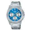 Casio MTP1375D-2A2 Analog Silver Strap Unisex Adult Watch, Blue Dial,